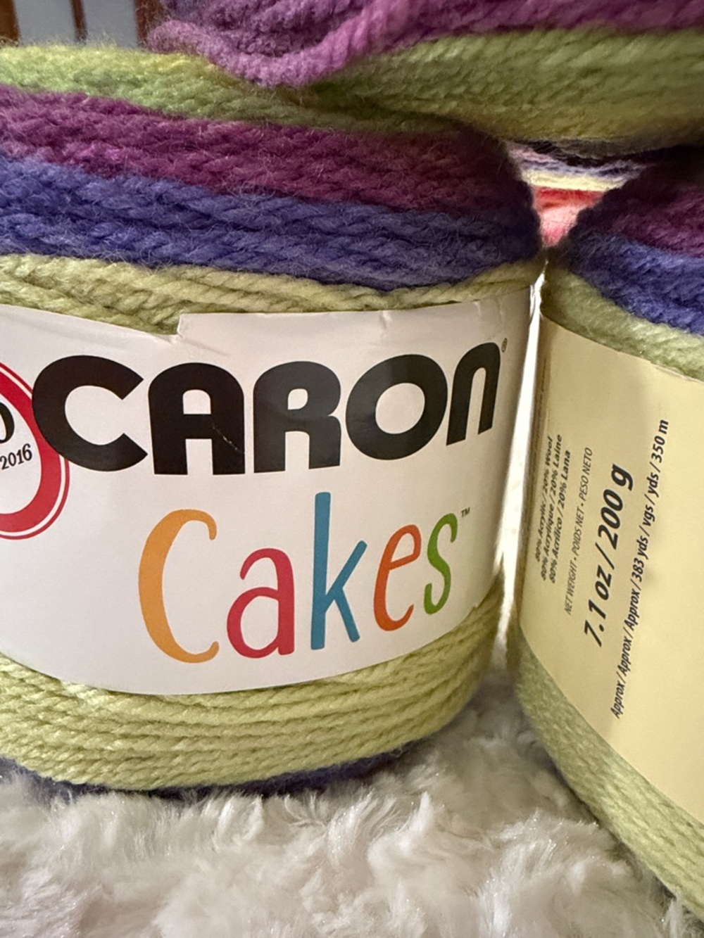 Caron Cakes Multicolor Yarn - Macaron- Green, Purple, Pink, $10 (one left)